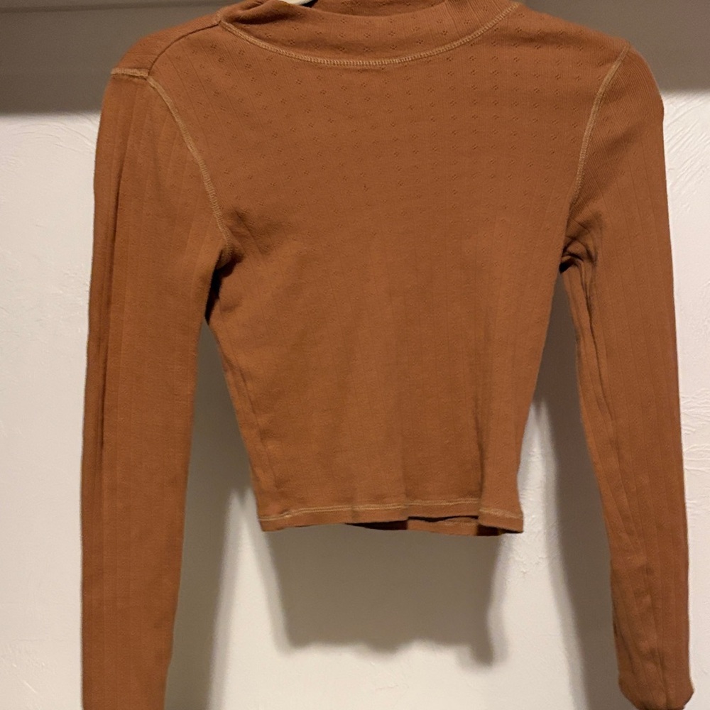 American Eagle Outfitters Tan Long Sleeve Top